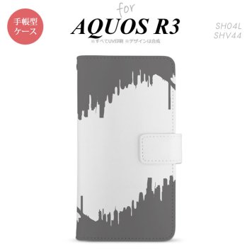 SH-04L/SHV44 AQUOS R3 手帳型スマホケース カバー ホラー グレー  nk-004s-r3-dr195