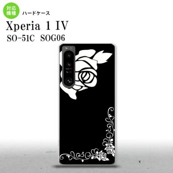 SO-51C SOG06 XPERIA 1 IV Xperia 1 IV スマホケース 背面ケース ハードケース バラ A 黒 白 メンズ レディース nk-xp14-1068