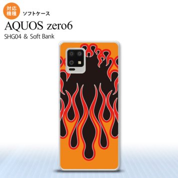 SHG04 SHG04 ZERO6 AQUOS zero6 スマホケース ソフトケース ファイヤー 炎 黒 赤 メンズ レディース nk-zero6-tp1304