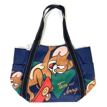 トムとジェリー ジェリー トートハ゛ック゛ バッグ ネイビー 35×52×15(cm) ベトナム製