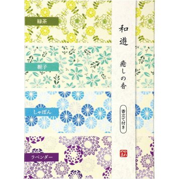 【直送】カメヤマ 和遊アソート 癒しの香 [26-0503-178] I20120402 お線香 お香 詰め合わせ 8種の香り 桜 白梅 向日葵 金木犀 緑茶 梔子 しゃぼん ラベンダー 香立て付き ギフト