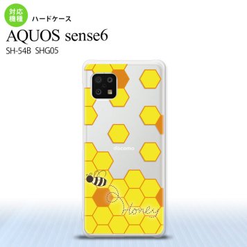 SH-54B SHG05 AQUOS sense6 スマホケース ハードケース ハニー クリア 黄 メンズ レディース nk-sens6-1685
