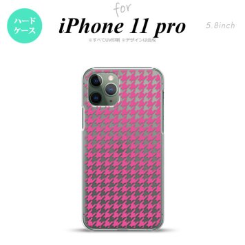 iPhone11Pro iPhone11 Pro スマホケース ハードケース 千鳥 格子 小 ピンク クリア メンズ レディース nk-i11p-903