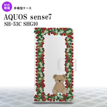 sense7 sense7 手帳型スマホケース カバー くま イチゴ クリア 2022年 11月発売 nk-004s-sens7-dr1509