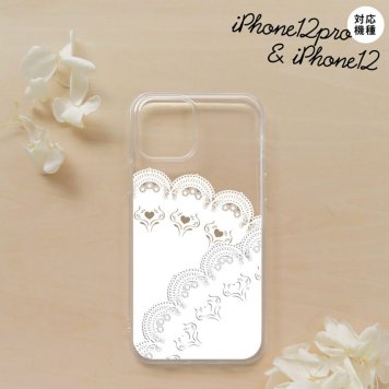 iPhone12/iPhone12pro iPhone12 / iPhone12pro スマホケース ソフトケース レース B 白 メンズ レディース nk-i12-tp725