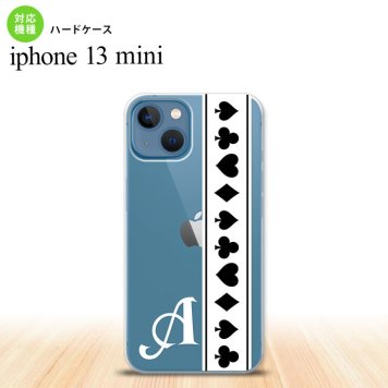 iPhone13mini iPhone13 mini ケース ハードケース トランプ 帯 白 黒 +アルファベット  nk-i13m-527i
