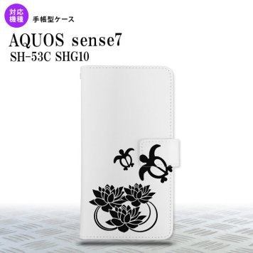sense7 sense7 手帳型スマホケース カバー 蓮と亀 クリア 黒 2022年 11月発売 nk-004s-sens7-dr504