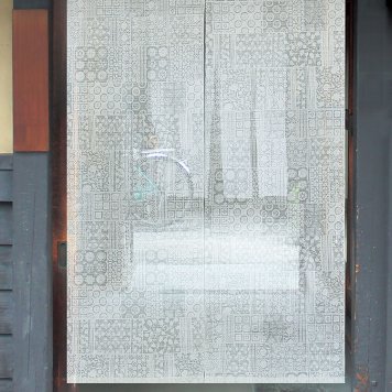 暖簾 のれん 麻100％ 白更紗のれん 古渡り UN-P-395　88×150cm  のれん パーテーション　カーテン間仕切りロング 夏麻 おしゃれ 目隠し