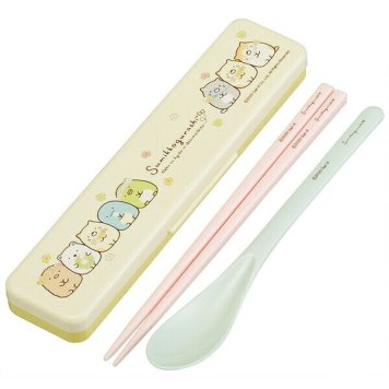 すみっコぐらし ねこのきょうだいにであいました 抗菌音のならないコンビセット 箸18cm ※送料無料(ポスト投函)