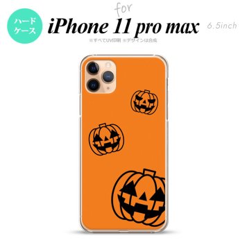 iPhone11ProMax iPhone11pro max スマホケース ハードケース ハロウィン カボチャスタンプ オレンジ メンズ レディース nk-i11pm-410