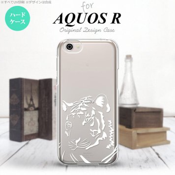 【SH03J】【スマホケース/スマホカバー】【アクオス R】SH03J スマホケース AQUOS R SH-03J カバー アクオス R 虎(アップ) クリア×白 nk-sh03j-563【メール便送料無料】