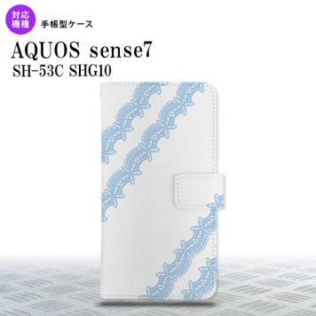 sense7 sense7 手帳型スマホケース カバー レース 水色 2022年 11月発売 nk-004s-sens7-dr1097