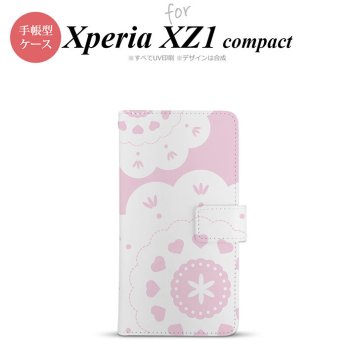 【手帳型 スマホ カバー ケース】【SO02K】【エクスペリア XZ1】手帳型 ケース SO-02K スマホ カバー Xperia XZ1 Compact エクスペリア レース・クリア ピンク nk-004s-so02k-dr1484【メール便送料無料】