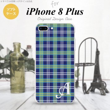 【iPhone8Plus】【スマホケース/スマホカバー】【アイフォン8プラス】iPhone8Plus スマホケース ケース アイフォン8プラス イニシャル チェックB 青 nk-ip8p-tp438ini【メール便送料無料】