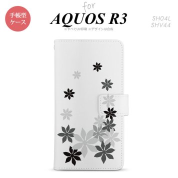 SH-04L/SHV44 AQUOS R3 手帳型スマホケース カバー ティアレ 黒  nk-004s-r3-dr1077