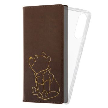 Xperia 10 IV 『ディズニーキャラクター』/手帳型 FLEX CASE ホットスタンプ/プー ※送料無料(ポスト投函)