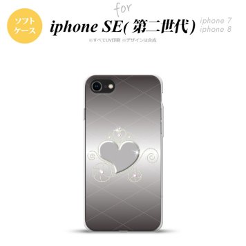 iPhoneSE 2 第二世代 iPhone8&iPhone7 共用 スマホケース 背面カバー ソフトケース ハート E グレー おしゃれ かわいい かっこいい メンズ レディース nk-ise2-tp318