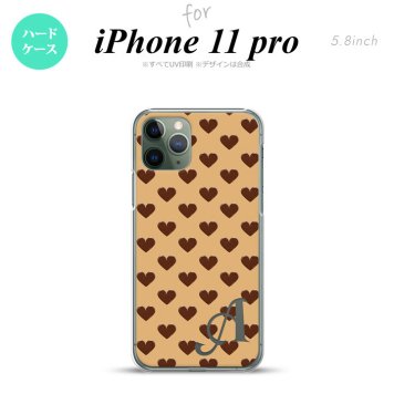 iPhone11Pro iPhone11 Pro スマホケース ハードケース ハート B 茶 +アルファベット メンズ レディース nk-i11p-171i