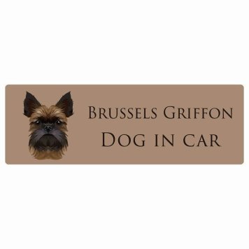 ドッグ カーステッカー イラスト付 Dog in Car ブリュッセル・グリフォン Bタイプ セーフティサイン 犬種別 長方形 15x5cm シール リア あおり運転対策 Dog Sticker 屋外 屋内 防水 かわいい おしゃれ 安全対策 カーサイン