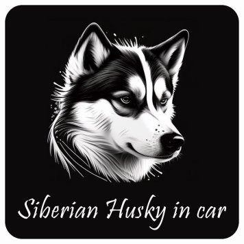 ドッグ カーステッカー イラスト付 Dog in Car シベリアンハスキー B タイプ セーフティサイン 犬種別 正方形 13x13cm シール リア あおり運転対策 Dog Sticker 屋外 屋内 防水 かわいい おしゃれ 安全対策 カーサイン