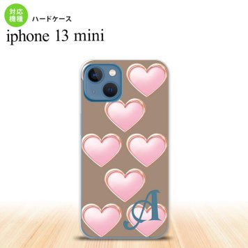 iPhone13mini iPhone13 mini ケース ハードケース ハート C 茶 +アルファベット  nk-i13m-176i