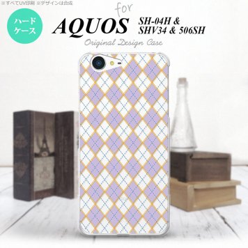 【SH04H】【スマホケース/スマホカバー】【アクオス ゼータ】SH04H スマホケース AQUOS ZETA SH04H カバー アクオス ゼータ アーガイル クリア×紫 nk-sh04h-1410【メール便送料無料】