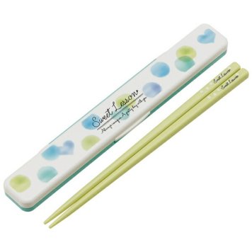 スイートレッスン (ミント) 音のならない箸・箸箱セット 箸18cm ※送料無料(ポスト投函)