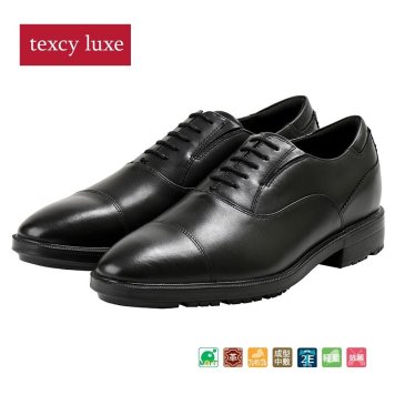 テクシーリュクス アシックス商事 texcy luxe 本革 革靴 ビジネスシューズ ストレートチップ スニーカー 黒 ブラック 2E ロングノーズ スーツ 靴 actu7783