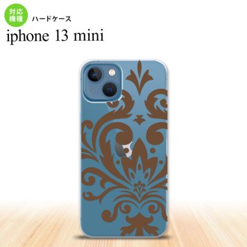 iPhone13mini iPhone13 mini ケース ハードケース ダマスク D 茶  nk-i13m-1036