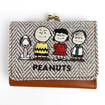 PEANUTS スヌーピー コンパクト財布 ヘリンボーン 財布 ヘリンボーン グッズ  (MCOR)