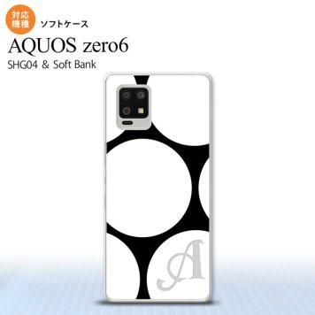 SHG04 SHG04 ZERO6 AQUOS zero6 スマホケース ソフトケース 水玉 B 黒 白 +アルファベット メンズ レディース nk-zero6-tp1113i