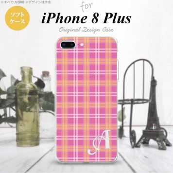 【iPhone8Plus】【スマホケース/スマホカバー】【アイフォン8プラス】iPhone8Plus スマホケース ケース アイフォン8プラス イニシャル チェックB ピンク nk-ip8p-tp434ini【メール便送料無料】