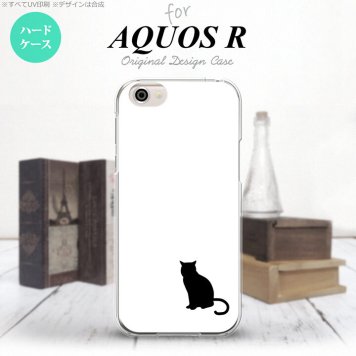 【SH03J】【スマホケース/スマホカバー】【アクオス R】SH03J スマホケース AQUOS R SH-03J カバー アクオス R 猫(影) 白×黒 nk-sh03j-427【メール便送料無料】