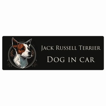 ドッグ カーステッカー イラスト付 Dog in Car ジャックラッセルテリア Aタイプ セーフティサイン 犬種別 長方形 20x6.7cm シール リア あおり運転対策 Dog Sticker 屋外 屋内 防水 かわいい おしゃれ 安全対策 カーサイン