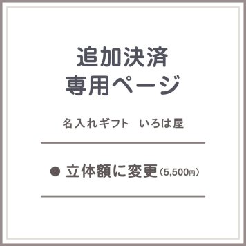 立体額へ変更　差額追加料金