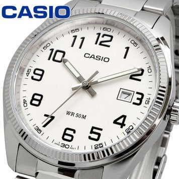CASIO 腕時計 カシオ 時計 ウォッチ アナログ クオーツ メンズ MTP-1302D-7BV メタルバンド シルバー ホワイトダイアル×アラビアインデックス 海外モデル [並行輸入品]