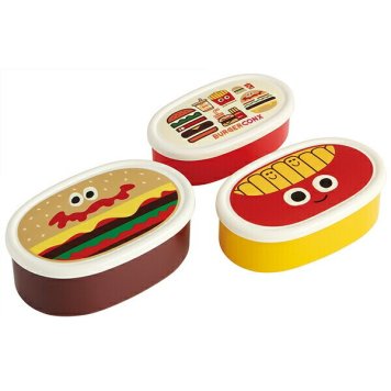 バーガーコンクス (ミックス) 抗菌食洗機対応シール容器 3Pセット ※送料無料(北海道・沖縄は除く)