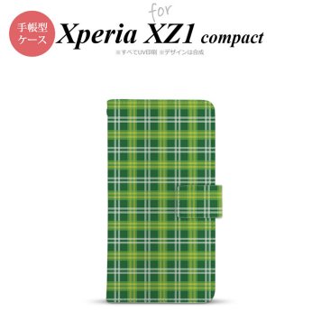 【手帳型 スマホ カバー ケース】【SO02K】【エクスペリア XZ1】手帳型 ケース SO-02K スマホ カバー Xperia XZ1 Compact エクスペリア チェックB 緑 nk-004s-so02k-dr436【メール便送料無料】