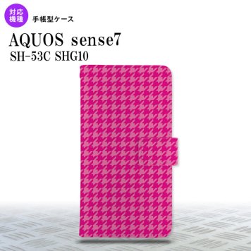 sense7 sense7 手帳型スマホケース カバー 千鳥 格子 小 ピンク 2022年 11月発売 nk-004s-sens7-dr901