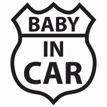 BABY IN CAR ステッカー ホワイトブラック ルート66 カーステッカー シール sticker 安全対策 あおり運転 かっこいい おしゃれ かわいい 車ステッカー ステッカー 車 サインステッカー ドライブ 防水 屋外 屋内 カーサイン