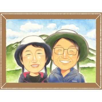 結婚記念日の記念に、表情のやわらかさまで大切にした似顔絵です。ラッピング対応で、贈り物として渡しやすい似顔絵です。 両親 贈り物 似顔絵 プレゼント 手描き 名入れ ギフト 結婚記念日 お祝い 誕生日 記念 両親 ご夫婦 お父さん お母さん 修正無料 名入れ 下書き確認 親孝行 一生もの 喜ばれる そっくり 2人 一生もの カップル 両親 披露宴 引っ越し バレンタインデー メモリアルギフト 色紙