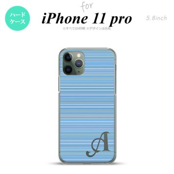 iPhone11Pro iPhone11 Pro スマホケース ハードケース ボーダー 細 青 +アルファベット メンズ レディース nk-i11p-1288i