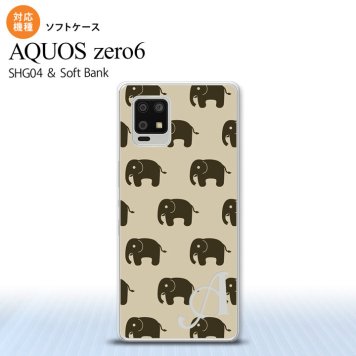 SHG04 SHG04 ZERO6 AQUOS zero6 スマホケース ソフトケース ゾウ ベージュ +アルファベット メンズ レディース nk-zero6-tp772i