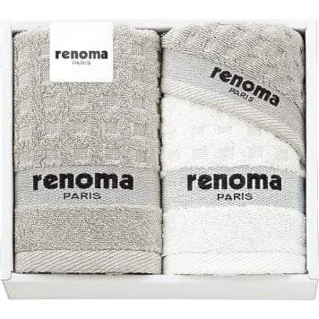 【直送】renoma レノマ フェイスタオル タオルハンカチ セット [26-7515-082] RE2630 綿100% ベトナム製 フェイスタオル2枚 タオルハンカチ1枚 贈り物 ギフト プレゼント 内祝い お返し
