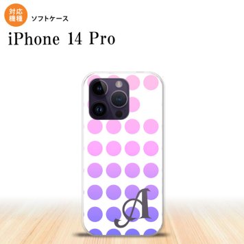 iPhone14 Pro iPhone14 Pro スマホケース 背面ケースソフトケース 水玉 ピンク +アルファベット 2022年 9月発売 nk-i14p-tp1374i