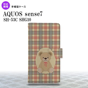 sense7 sense7 手帳型スマホケース カバー くま チェック 茶 赤 2022年 11月発売 nk-004s-sens7-dr752