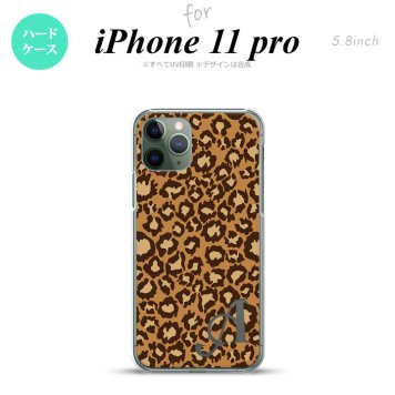 iPhone11Pro iPhone11 Pro スマホケース ハードケース 豹柄 B 茶 +アルファベット メンズ レディース nk-i11p-898i