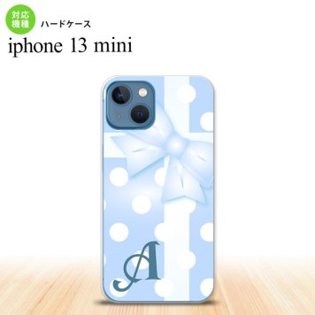iPhone13mini iPhone13 mini ケース ハードケース ドット リボン 青 +アルファベット  nk-i13m-302i