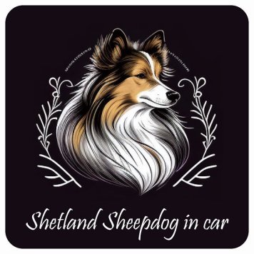 ドッグ カーステッカー イラスト付 Dog in Car シェットランドシープドッグ Aタイプ セーフティサイン 犬種別 正方形 13x13cm シール リア あおり運転対策 Dog Sticker 屋外 屋内 防水 かわいい おしゃれ 安全対策 カーサイン