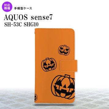 sense7 sense7 手帳型スマホケース カバー ハロウィン カボチャスタンプ オレンジ 2022年 11月発売 nk-004s-sens7-dr410